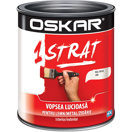  Email Oskar 1 strat, interior/exterior, RAL 9016 alb, 0.75 l