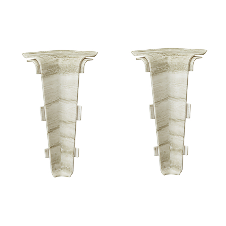 Set colt interior plinta Arbiton Indo 70, stejar alb, PVC, 70 x 30 mm, 2 bucati/set