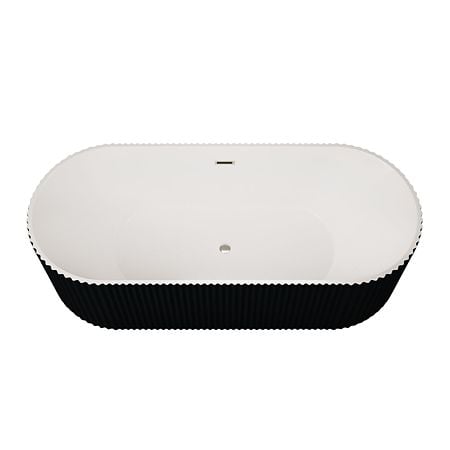 Cada freestanding Vellora Black, acryl sanitar, negru exterior/alb interior, 170 x 80 x 57 cm