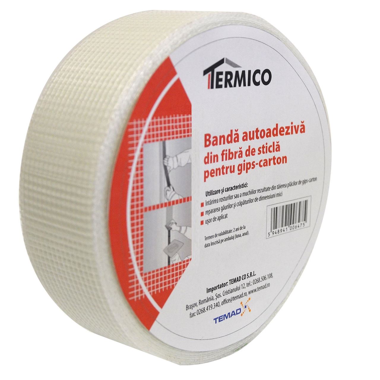Banda autoadeziva gips-carton, 50 mm x 45 m
