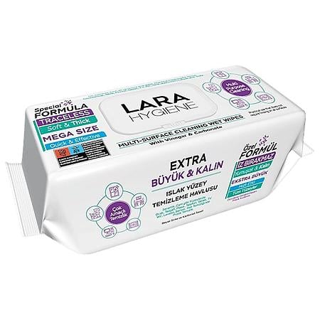 Servetele umede multisuprafete cu otet si bicarbonat, Lara, 100 buc/set
