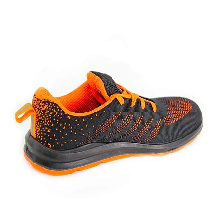 Pantofi de protectie cu bombeu metalic Gantex Petra S1, textil, talpa antiderapanta, antistatica, unisex, primavara-vara, negru si portocaliu, marimea 37