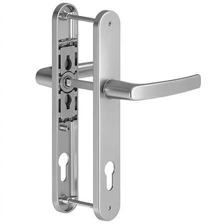 Maner usa PVC cu sild, aluminiu, argintiu, 92 mm