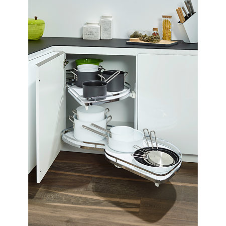 Set cosuri LeMans 2 cu amortizare Arena Style, crom/alb, deschidere dreapta, pentru front de 450 mm 