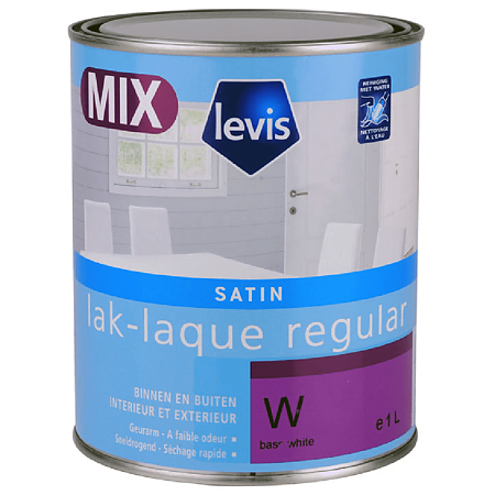 Vopsea acrilica satinata Levis LAK Regular Satin Mix, 1 l