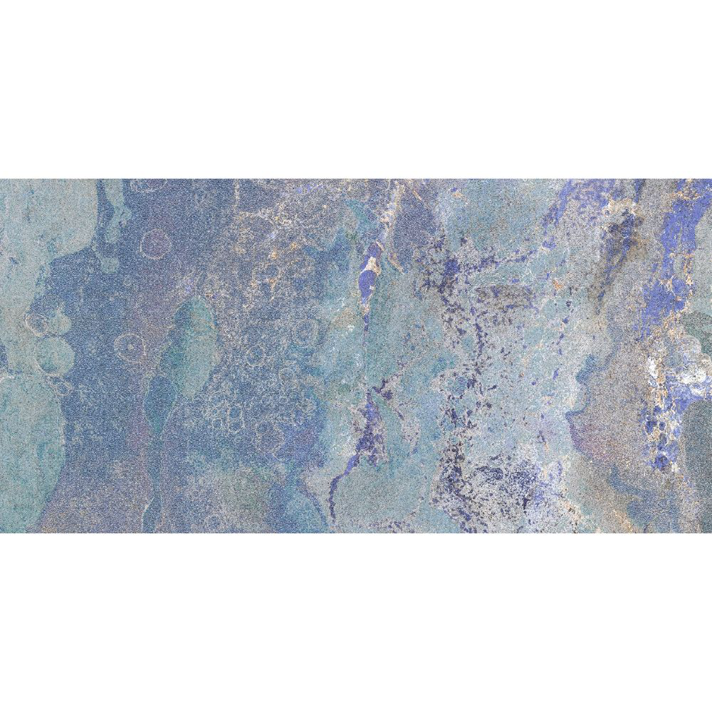 Faianta baie rectificata glazurata Nuvolo Azure DK, albastru, mat, aspect de piatra, 60 x 30 cm albastru