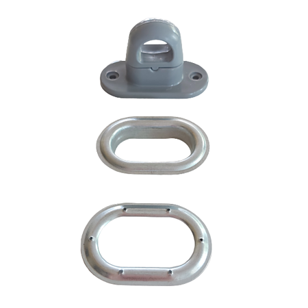 Set Bride PVC gri, cu capse ovale, 70 x 34 x 43 mm Set Bride PVC gri, cu capse ovale, 70 x 34 x 43 mm