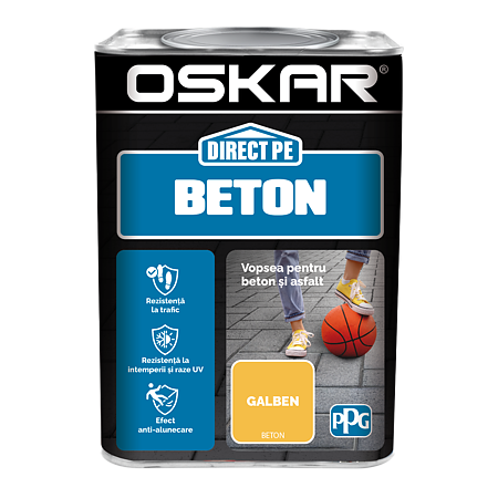 Email Oskar Direct pe beton, galben, interior/exterior, 0,75 l 