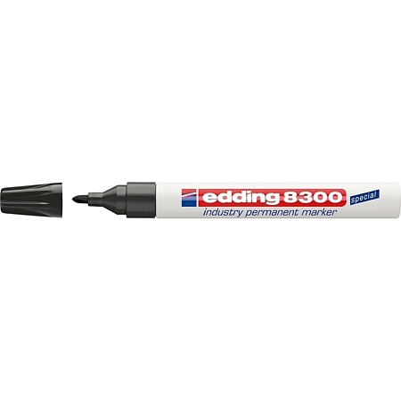 Marker permanent Edding 8300, industrial, corp metalic, varf rotund 1,5-3 mm, negru