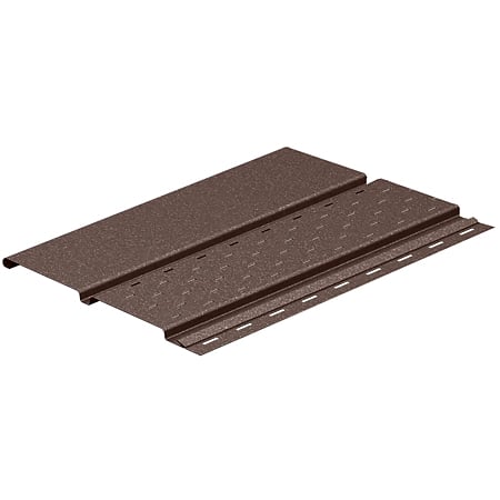 Lambriu metalic perforat Caretta, maro RAL 8017, finisaj mat, grosime 4 mm, 3000 x 263 mm