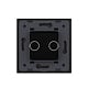 Panou intrerupator dublu Livolo VL-P702-2W/B/A/I, sticla securizata, negru