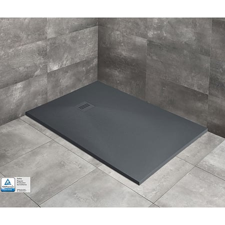 Cada de dus Radaway Kyntos F HKF10080-64, marmura lichida, antibacteriana, anti-alunecare, antracit, 100 x 80 cm
