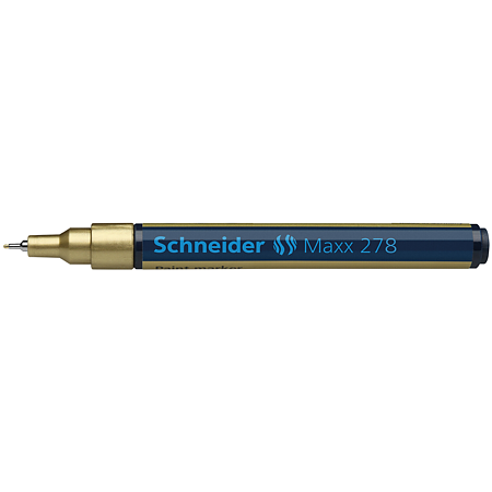 Marker permanent Schneider, varf subtire, 0.8 mm, cu vopsea aurie 278 Marker permanent Schneider, varf subtire, 0.8 mm, cu vopsea aurie 278