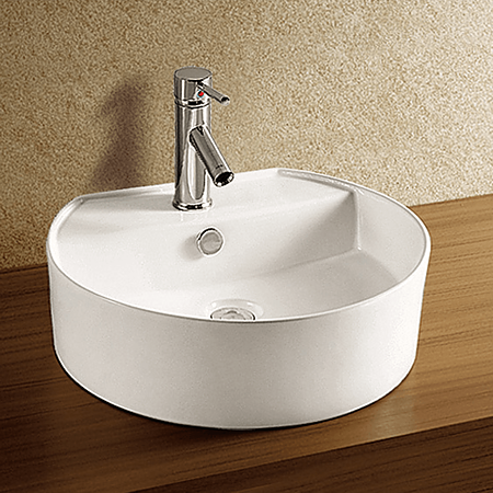 Lavoar oval Sanotechnik K304, montaj blat, ceramica, alb, 48 x 43 x 15.5 cm