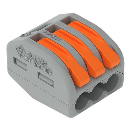 Conector imbinare cu parghii Wago 221-413, 30 A, 3 x 4 mmp, 50 bucati/set