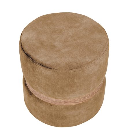 Taburet Ring, inel stejar, stofa bej P03, rotund, 38 x 38 x 40 cm