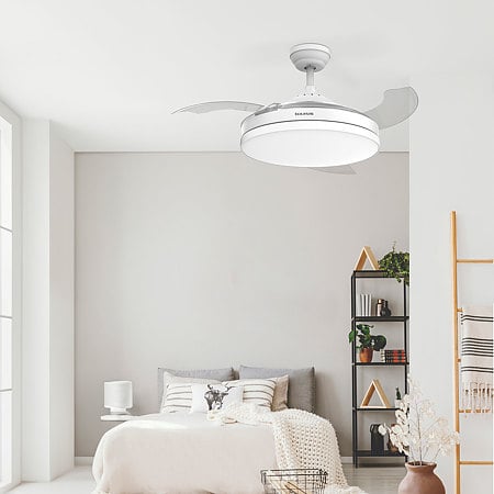 Ventilator de tavan Taurus Fresko, 40 W, lampa LED, plastic, alb, diametru 107 cm