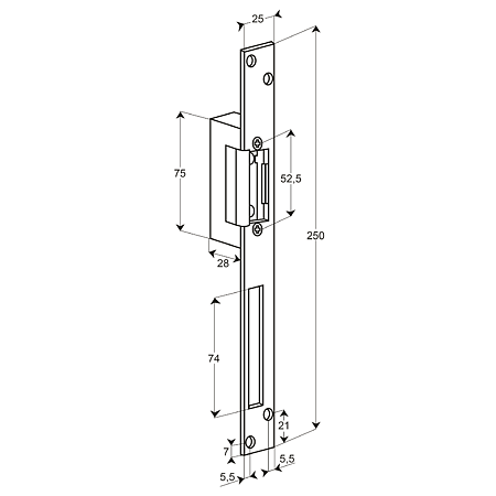 Zavor electric de usa Emos, 25 × 28 × 250 mm
