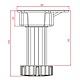 Picior flansa plinta negru D30, inaltime reglabila 100–120 mm