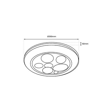 Plafoniera led Bubbles, 30 W, alb/auriu, 39 cm
