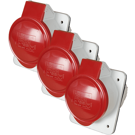 Priza industriala incastrata Gewiss GW62221H, 3P+N+E 32 A, 380-415V, 6H, IP44