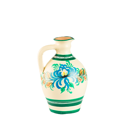 Ulcior, ceramica, albastru/verde/galben, motive florale
