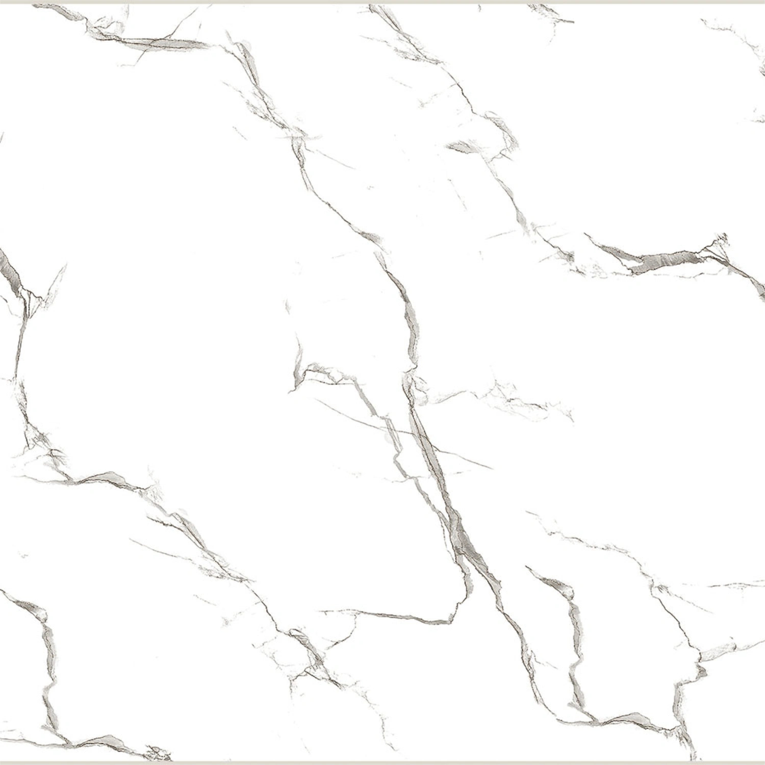 Gresie interior Lucinda White, glazura lucioasa, alb, patrata, rectificata, R9, grosime 11 mm, 60.5 x 60.5 cm 60.5