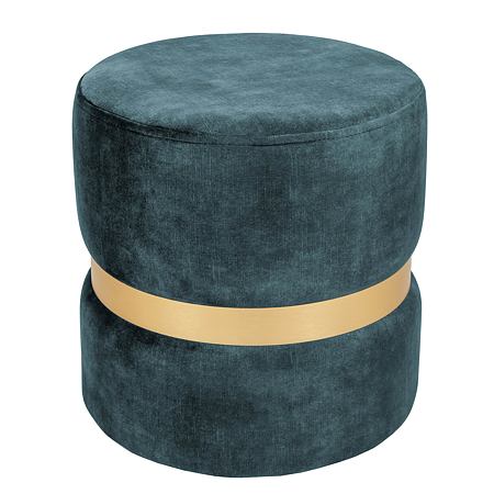 Taburet Ring, inel auriu, stofa turcoaz P13, rotund, 38 x 38 x 40 cm