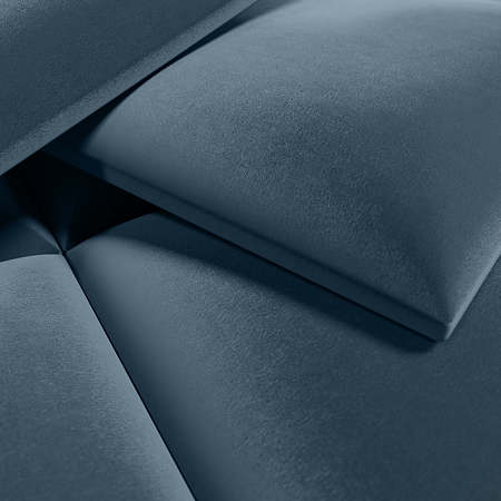 Panou decorativ tapitat, Simple R74, albastru, dreptunghi, 600 x 300 x 37 mm