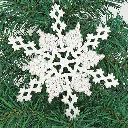 Decoratiune de Craciun fulg cu décor laser, plastic, 15 cm