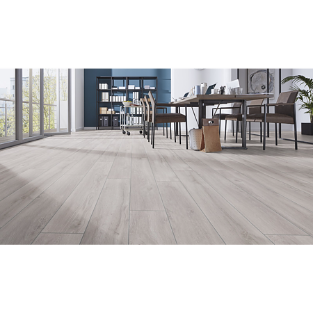 Parchet laminat 12 mm Kronotex Robusto 4956, nuanta deschisa, stejar premium gri, clasa de trafic 33, click, 1375 x 188 mm