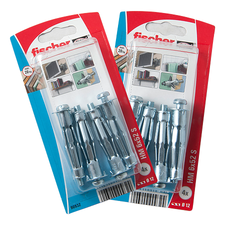 Diblu din metal cu surub, Fischer HM, 6 x 52 mm, 6 x 60 mm, 4 buc