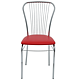Scaun bucatarie tapitat rosu IP21900 Depozitul de scaune Arco, tapiterie piele ecologica, cadru metal argintiu, max. 110 kg, 46 x 48 x 93 cm