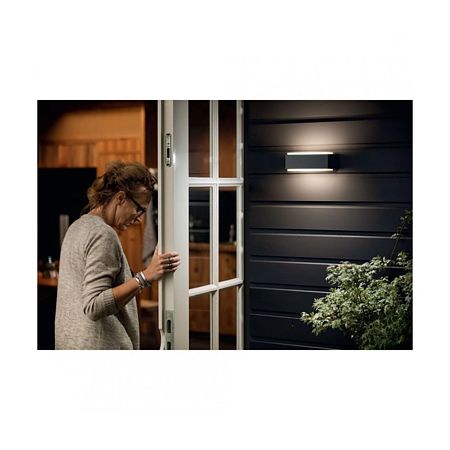 Aplica exterior Philips myGarden Stratosphere, antracit, 2 x LED, IP44, 4.5 W, alb rece