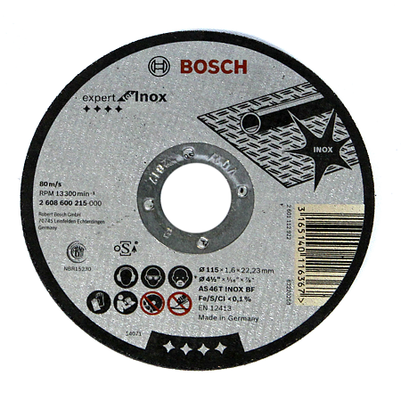 Disc debitare drept inox, Bosch Expert 2608600215, 115 X 22,23 X 1,6 mm