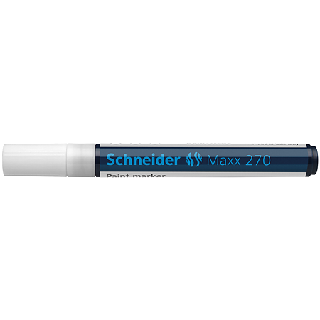Marker permananet Schneider, varf rotund 3 mm, cu vopsea alba 270 Marker permananet Schneider, varf rotund 3 mm, cu vopsea alba 270