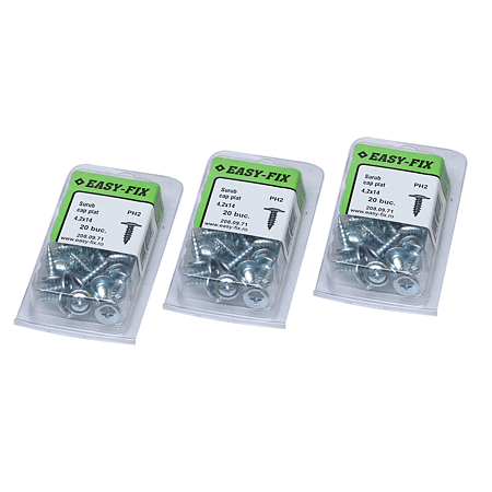 Surub cap plat, otel zincat, 4,2 x 14 mm, 20 BUC