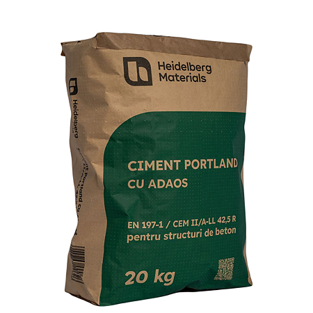 Ciment Portland Heidelberg Materials CEM II/A-LL 42.5R, gri, 20 kg
