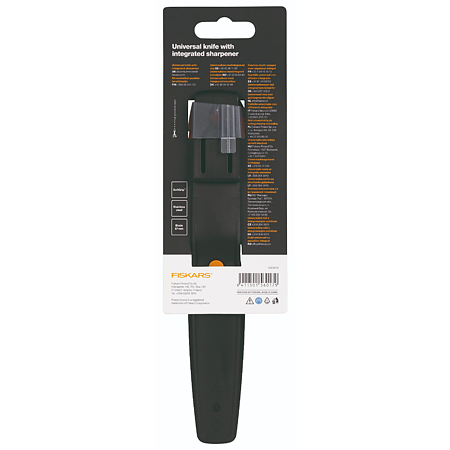 Cutit universal cu ascutitor Fiskars, lama otel, maner 3 componente, 87 mm Cutit universal cu ascutitor Fiskars, lama otel, maner 3 componente, 87 mm