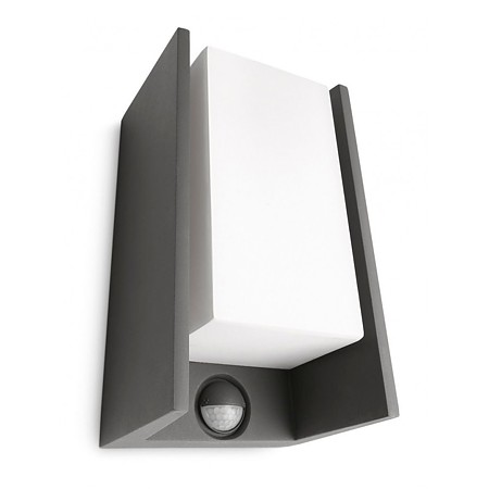 Aplica perete exterior Philips Bridge, cu senzor de miscare, antracit, 1x 15 W