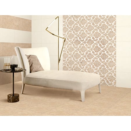 Faianta decorativa Lara EX80052 HL5, rectificata, maro si bej, lucioasa, aspect cu model, 30 x 60 cm