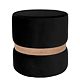 Taburet Ring, inel auriu, stofa negru H01, rotund, 38 x 38 x 40 cm