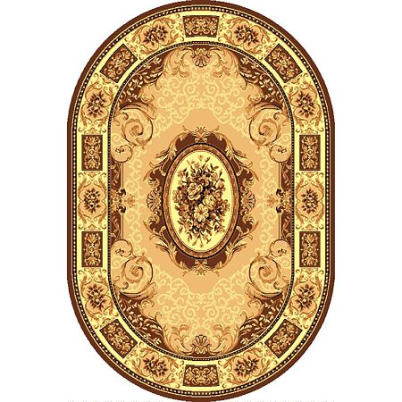 Covor oval Gold, polipropilena, maro, 60 x 110 cm