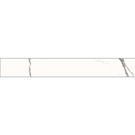 Plinta ceramica gresie Lucinda White, alb, finisaj lucios, aspect marmura, grosime 7.5 mm, 60 x 8 cm