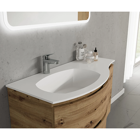Lavoar baie Savini Due Armonia, compozit, alb, 50.5 x 13.2 cm