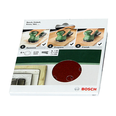 Foi abrazive Bosch, granulatie 60, 120, 240, 8 orificii, pentru slefuitor cu excentric, 6 bucati