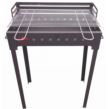 Gratar gradina FM Grill Economic, carbuni/lemn, otel, demontabil, 67 x 40 cm