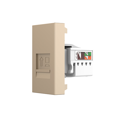 Modul priza retea RJ45 Livolo VL-FCCP-1AP, policarbonat, auriu