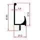 Profil J NLB, aluminiu, auriu mat, 3 m