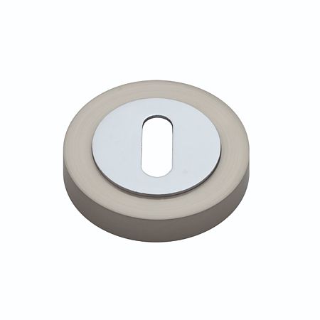 Rozeta pentru cheie Gamet, rotunda, zamac, nichel satinat, 52 mm